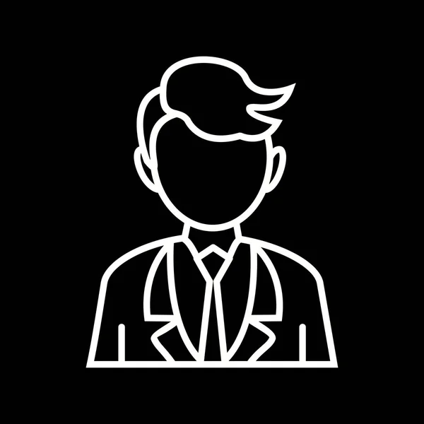 Belle icône de ligne vectorielle homme d'affaires — Image vectorielle