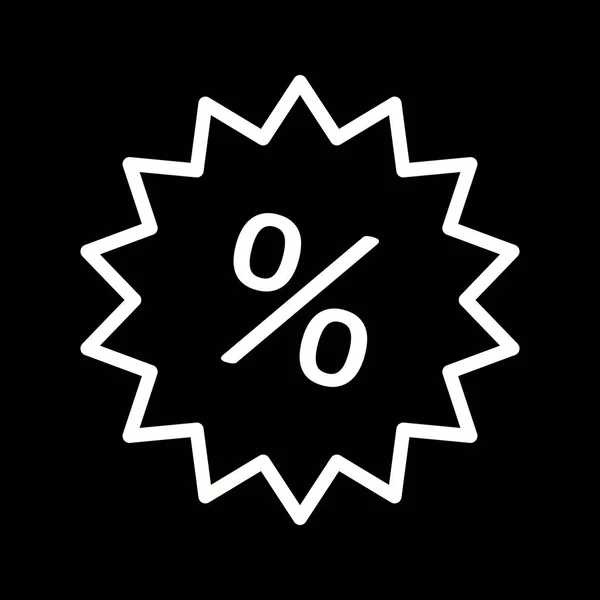 Hermoso porcentaje etiqueta vector línea icono — Vector de stock