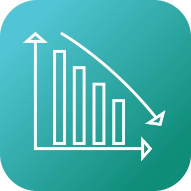 Güzel Azalan çubuk vektör satırı simgesi