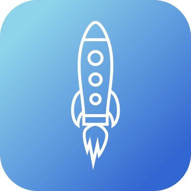 Güzel roket vektör hattı simgesi