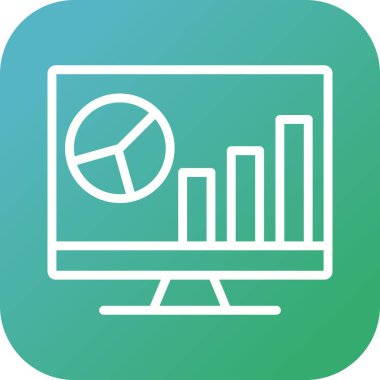 Bilgisayar vektör satırı simgesinde Güzel Grafik