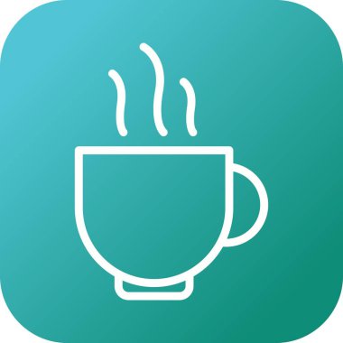 Beautifu Cup ofl Çay vektör çizgi simgesi