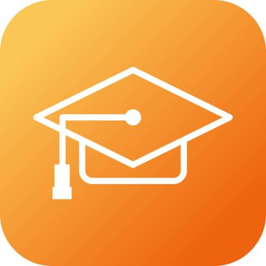 Güzel Graduate kap vektör çizgi simgesi