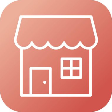 Beautiful Shop vektör satırı simgesi