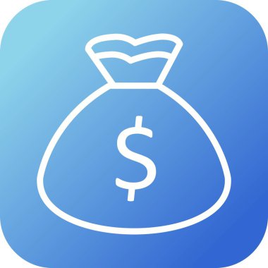 Güzel Para çantası vektör satırı simgesi