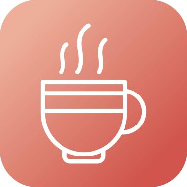 Güzel Sıcak çay vektör hattı simgesi