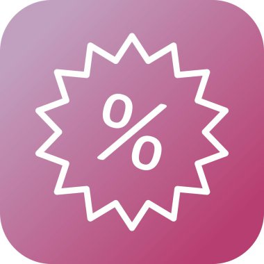 Güzel Yüzde etiketi vektör satırı simgesi