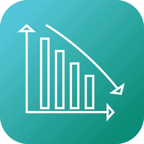 Piękne malejąco pasek wektor linii ikona — Wektor stockowy