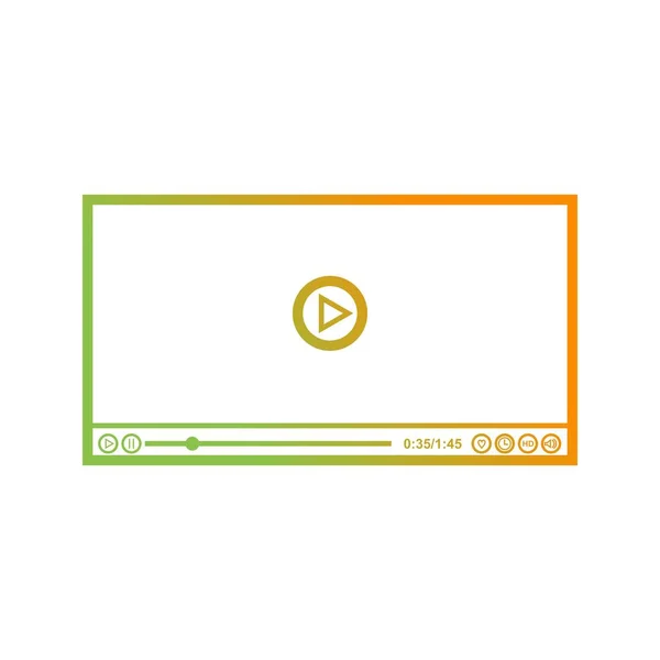 Hermoso icono de línea vectorial reproductor de vídeo — Vector de stock