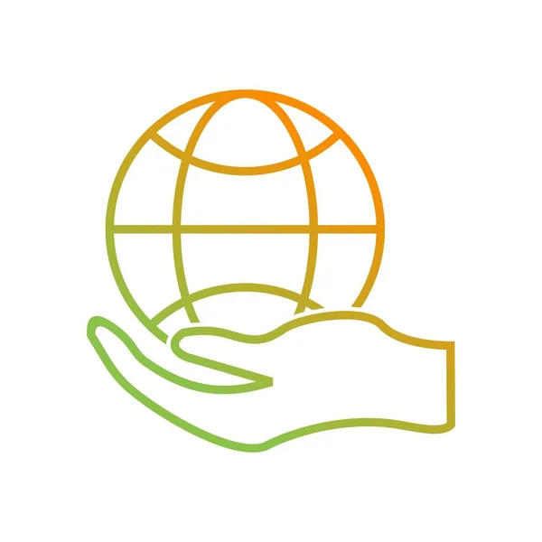 Hermosa mano global vector línea icono — Vector de stock