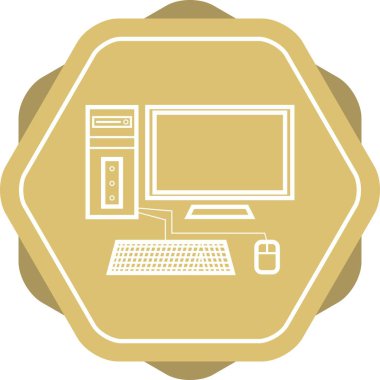 Güzel Bilgisayar vektör satırı simgesi