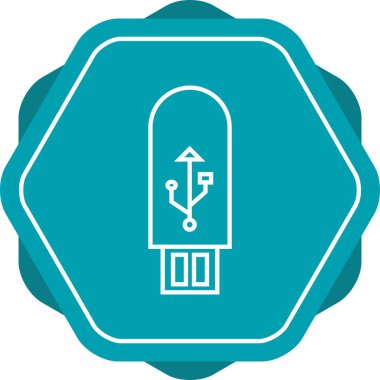 Güzel Usb vektör satırı simgesi