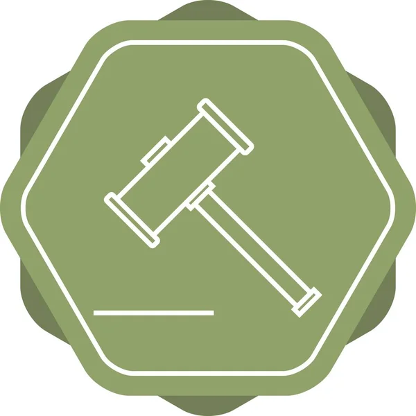 Hermoso icono de línea de vector de martillo — Vector de stock