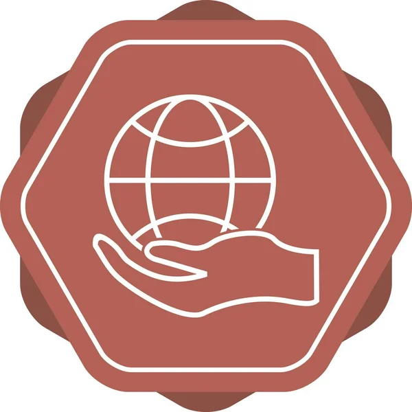 Hermosa mano global vector línea icono — Vector de stock