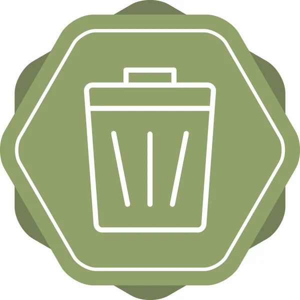 Hermoso icono de línea vectorial Dustbin — Archivo Imágenes Vectoriales