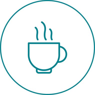 Beautifu Cup ofl Çay vektör çizgi simgesi
