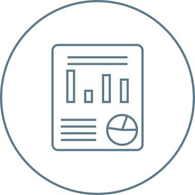 Güzel Grafik raporu vektör satırı simgesi