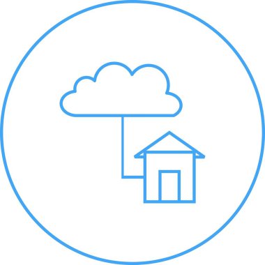 Beautiful Cloud ev vektör satırı simgesi