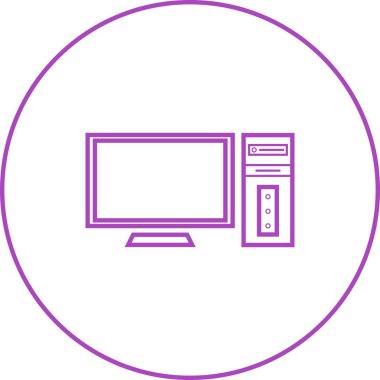 Güzel Bilgisayar vektör satırı simgesi