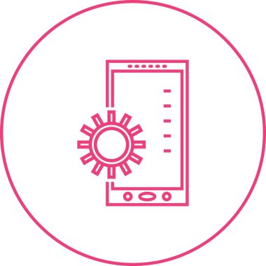 Güzel Mobil ayarları vektör satırı simgesi