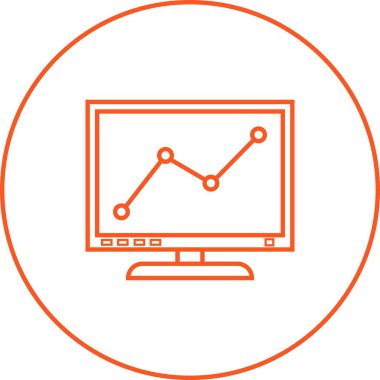 Bilgisayar vektör satırı simgesinde Güzel Grafik
