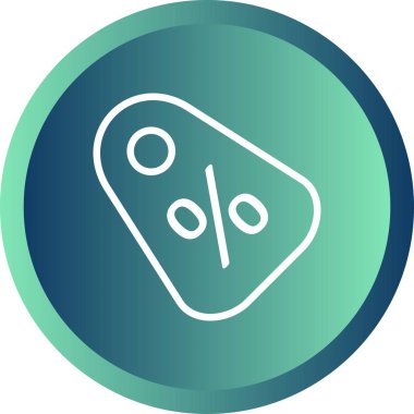 Güzel Yüzde etiketi vektör satırı simgesi