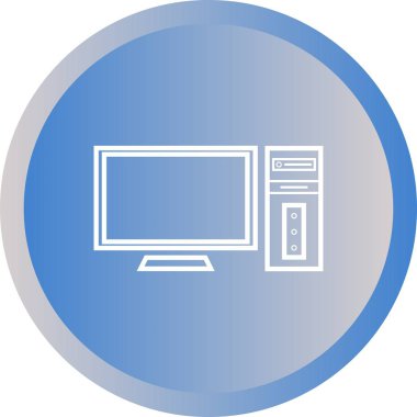 Güzel Bilgisayar vektör satırı simgesi