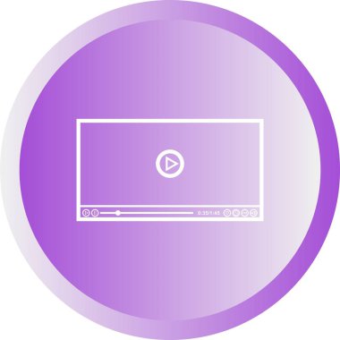 Güzel Video oynatıcı vektör satırı simgesi