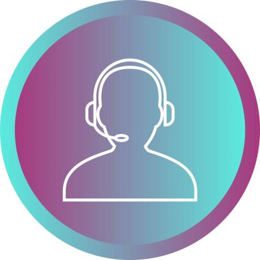 Güzel Teknik destek vektör satırı simgesi