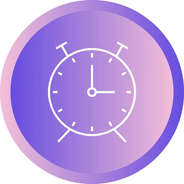 Belo ícone de linha vetorial de relógio de alarme — Vetor de Stock
