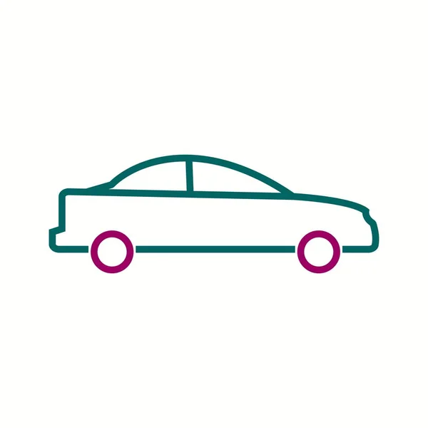 Hermoso icono de línea vectorial coche — Vector de stock