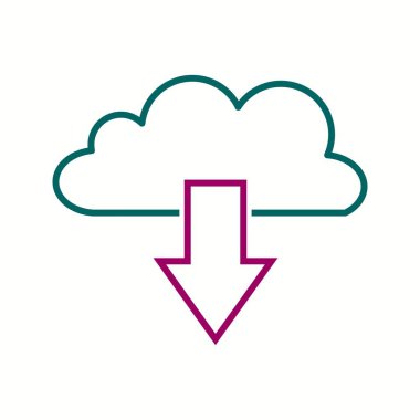 Beautiful Cloud indir vektör satırı simgesi