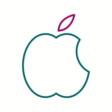 Güzel Apple logosu vektör satırı simgesi