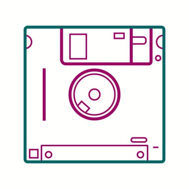 Güzel Disket vektör satırı simgesi