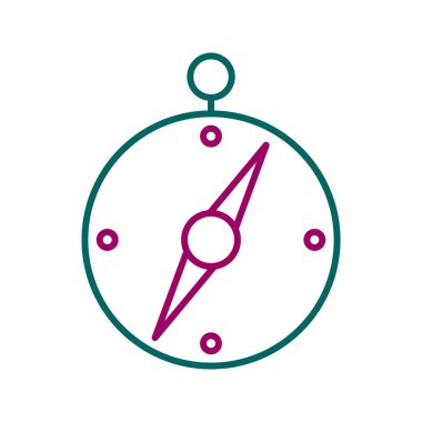 Güzel pusula vektör çizgisi simgesi