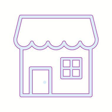 Beautiful Shop vektör satırı simgesi