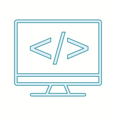 Ekran vektör satırı simgesinde güzel Kodlama