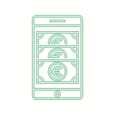 Güzel Online işlem vektör satırı simgesi