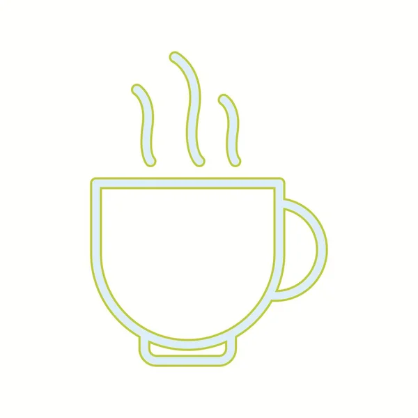 Beautifu Cup ofl ícone de linha vetor de chá — Vetor de Stock