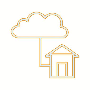 Beautiful Cloud ev vektör satırı simgesi