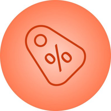 Güzel Yüzde etiketi vektör satırı simgesi