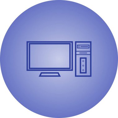 Güzel Bilgisayar vektör satırı simgesi