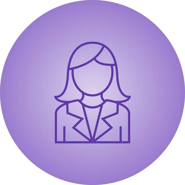 Hermosa mujer de negocios vector icono de línea — Vector de stock