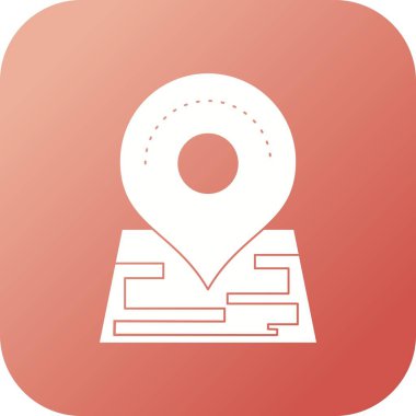 Harita vektör simgesinde güzel İşaretleme yeri