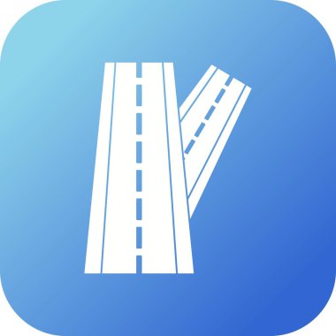 Güzel Bağlı Yol Vektörü Glyph simgesi