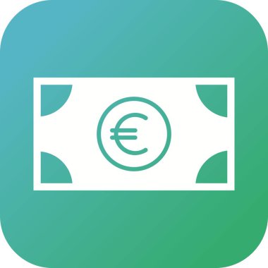 Güzel Euro Vektörü Kabartma Simgesi