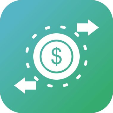 Güzel Para Dolaşım Vektörü Glyph simgesi