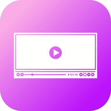 Güzel Video Oynatıcı Vektör Glyph simgesi