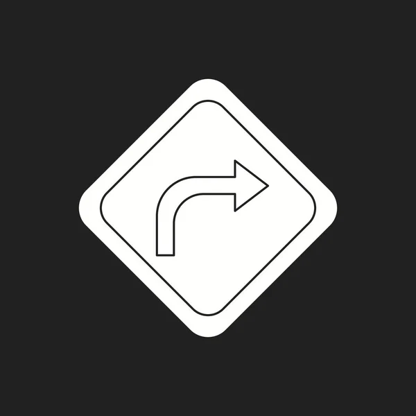 Hermoso giro a la derecha por delante icono de Vector Glyph — Archivo Imágenes Vectoriales