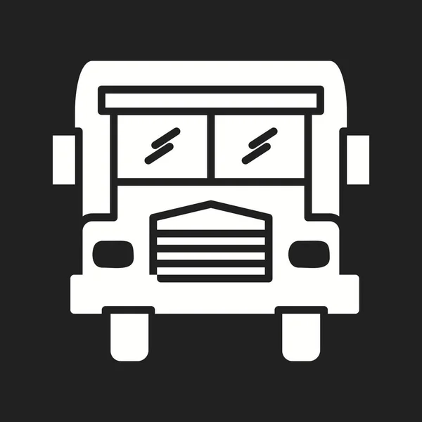 Hermoso icono del glifo del vector del autobús — Vector de stock